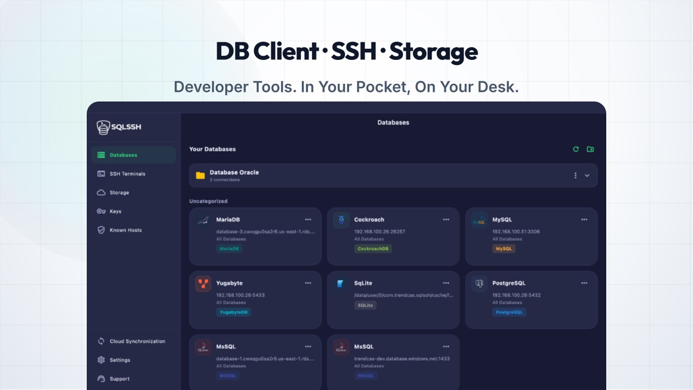 #1. SQLSSH: Database Client/SSH/S3 (Windows) De: Trendcas