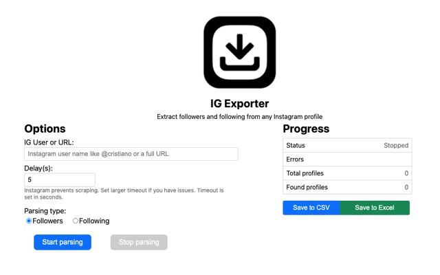 Ins Tools - Ins Follower Export Tool