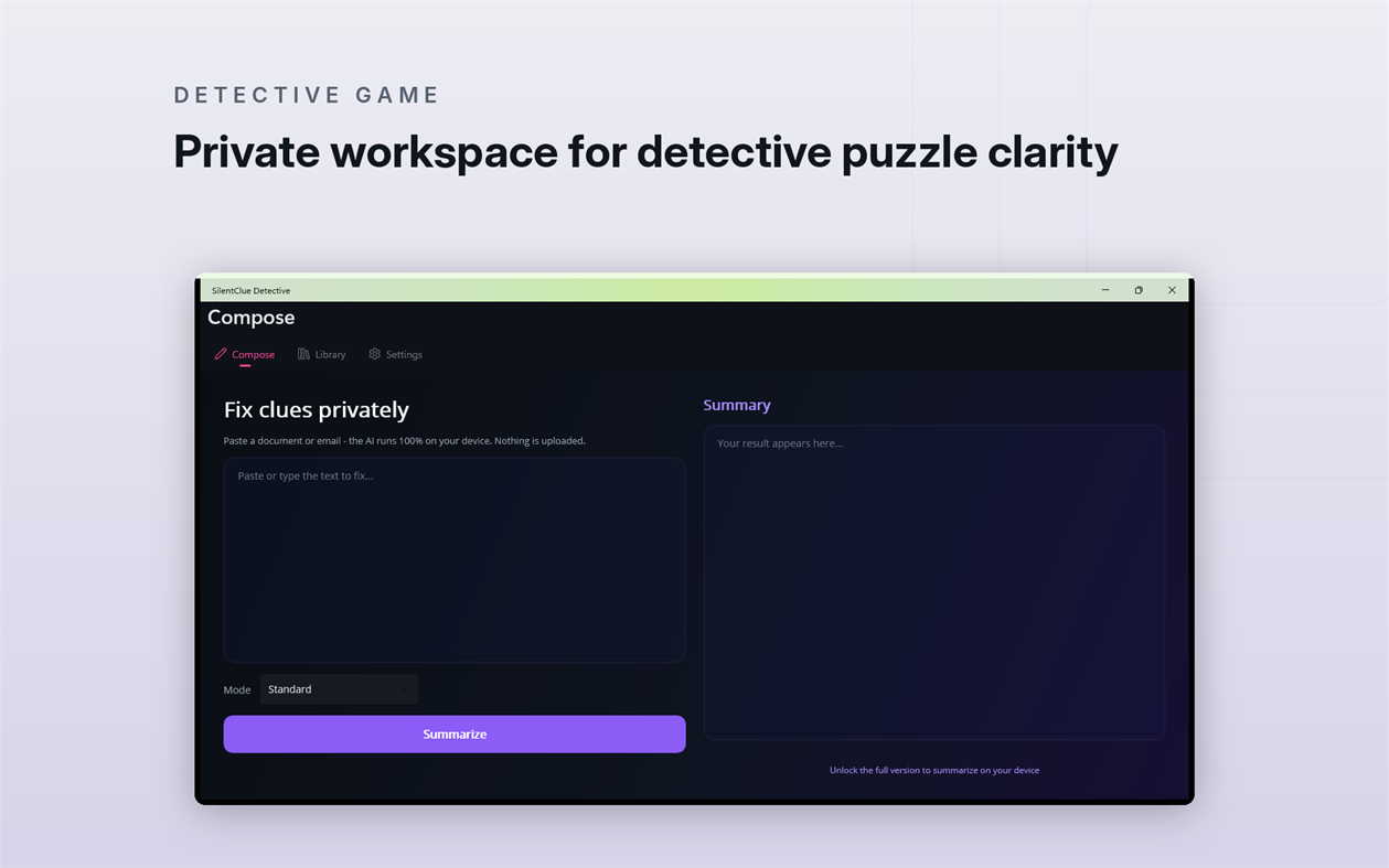 #1. SilentClue Detective (Windows) By: Vasilii Polovnikov