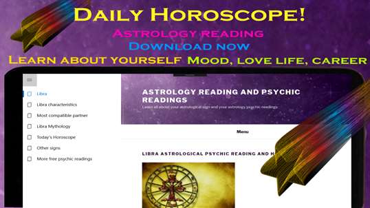 Libra daily horoscope - Astrology psychic reading screenshot 1