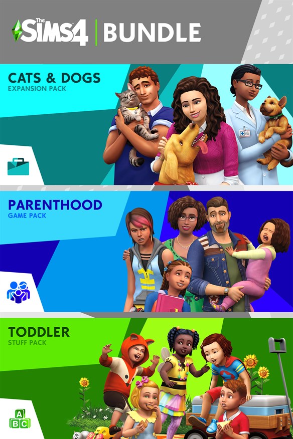 The Sims 4 Bundle - Cats & Dogs, Parenthood, Toddler Stuff Xbox Series X|S and Xbox One cover art