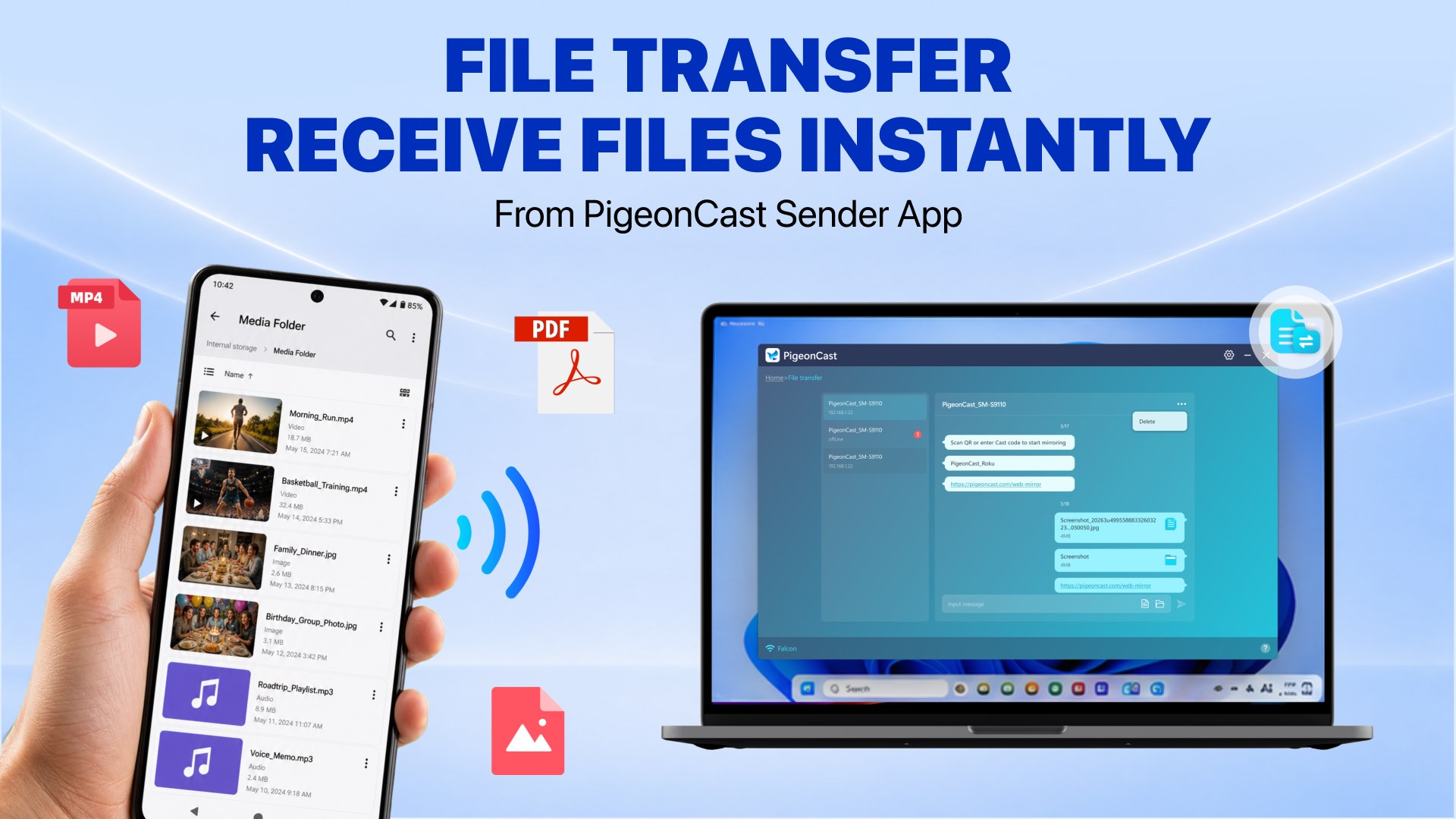 PigeonCast - Cast Phone to PC & TV screenshot