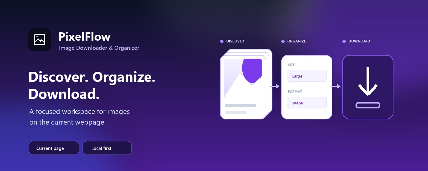 PixelFlow - Image Downloader & Organizer