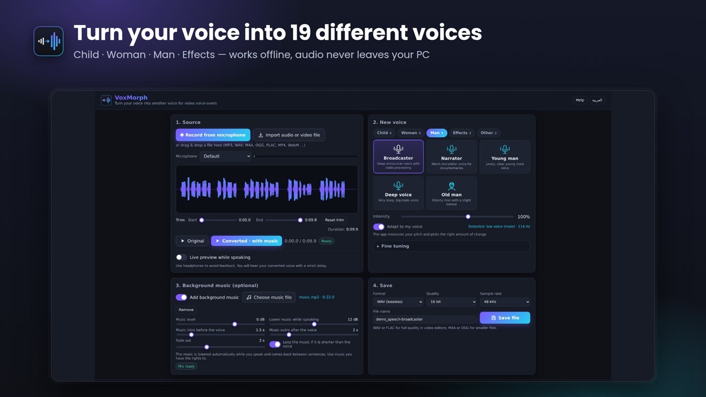 #1. VoxMorph (Windows) Προγραμματιστής: Jotech