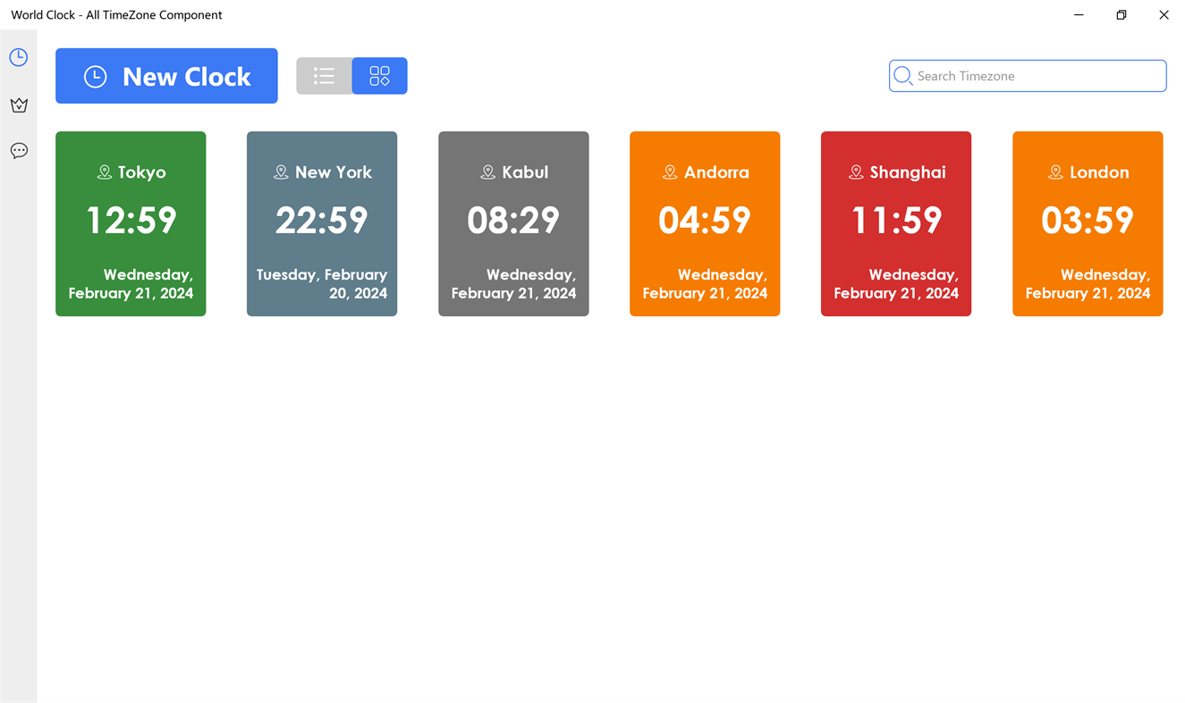 #1. World Clock - All TimeZone Component (Windows) 由: Moonlight Tidal Technology