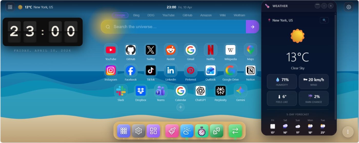 Nova Tab - Stellar Dashboard
