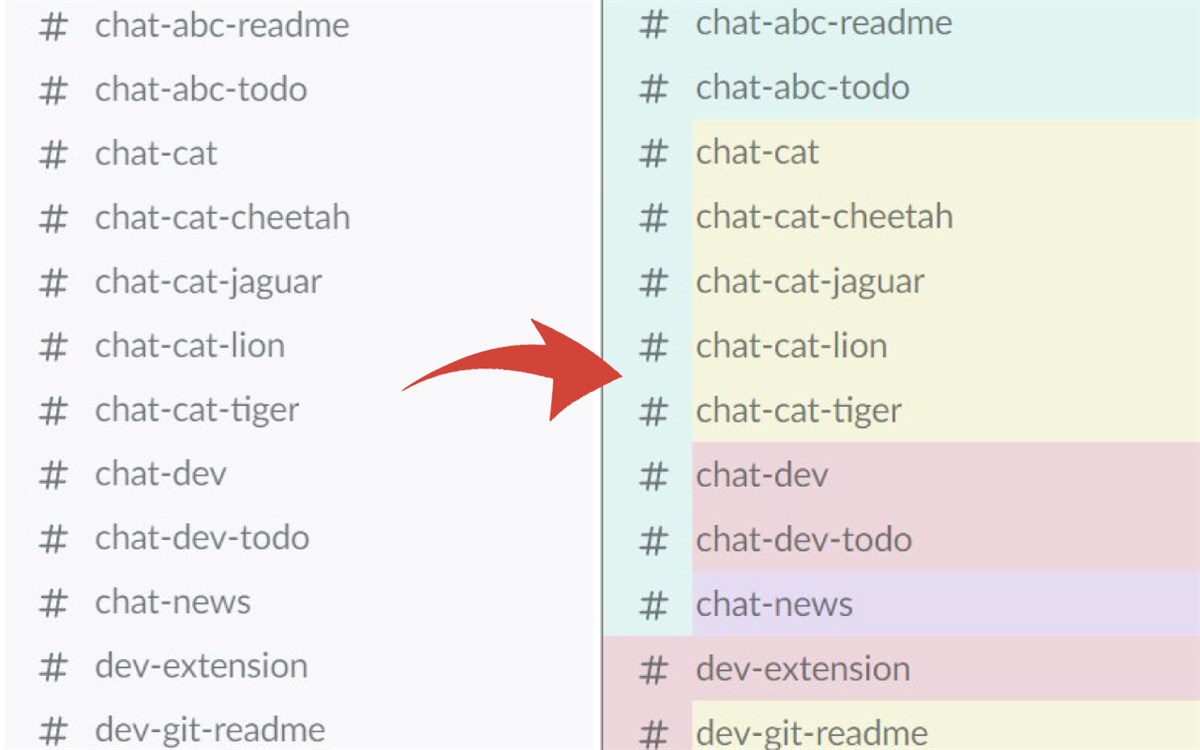 Slack Channels Group Color