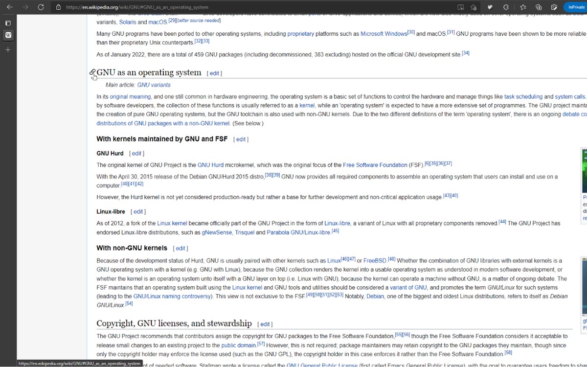 WikiLinks - Linkable Sections in Wikipedia