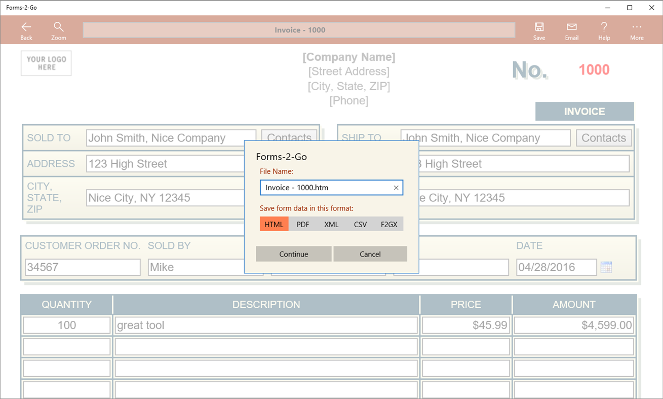 #5. Forms-2-Go (Windows) بواسطة: MaximumSoft Corp.