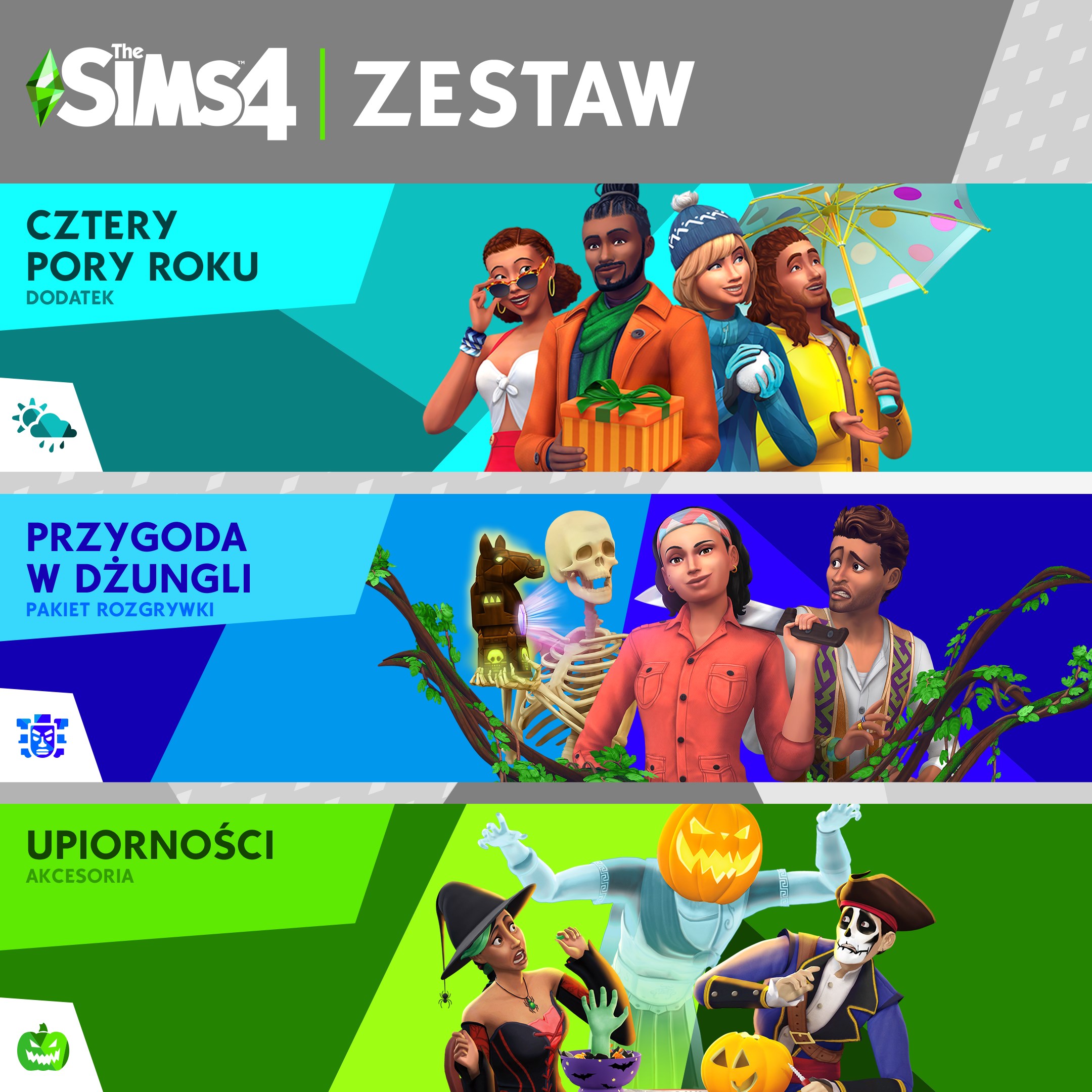 The Sims™ 4 Zestaw – Cztery pory roku, Przygoda w dżungli...