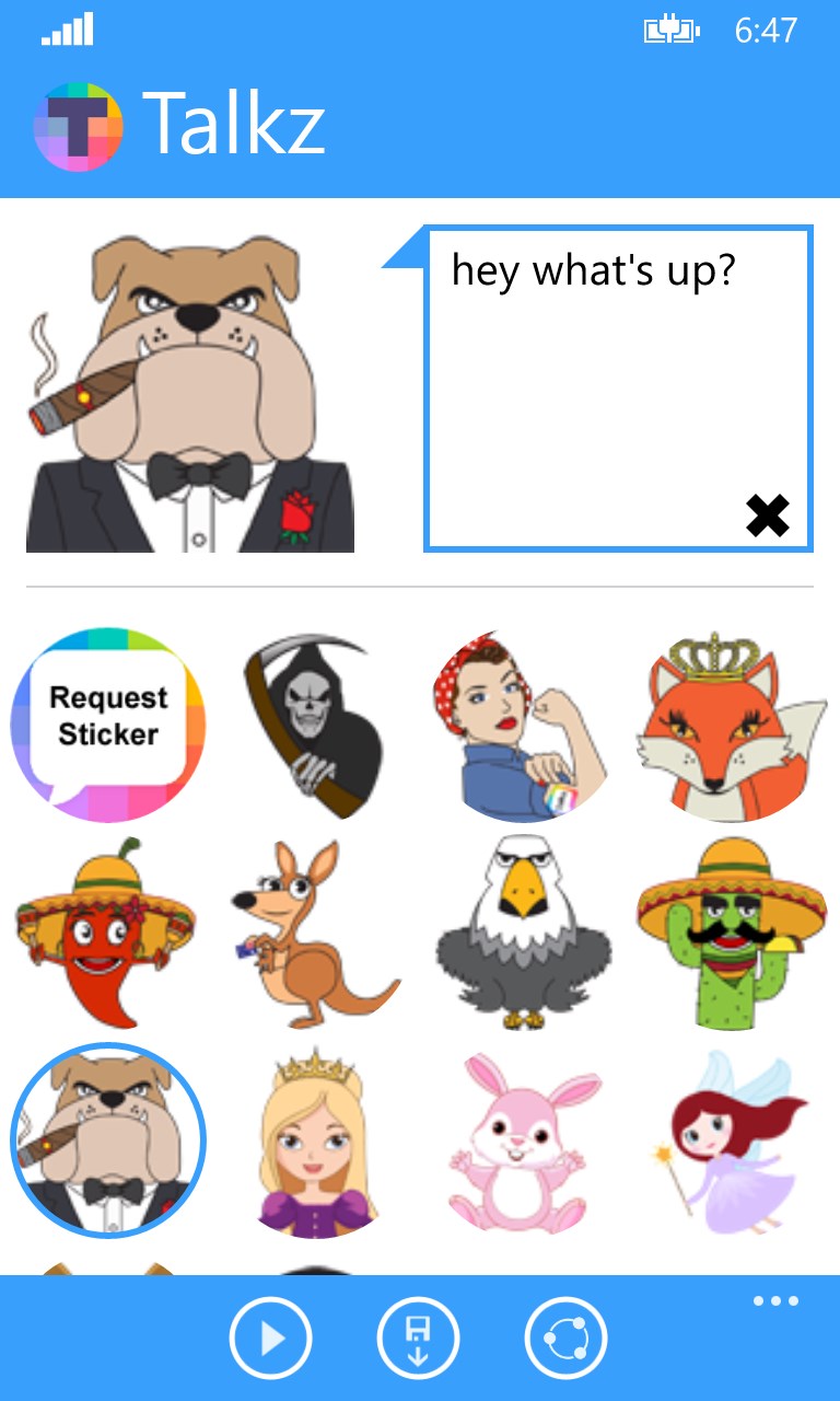 Talkz Talking Stickers Free Text Emoji Emoticons for Windows 10 Mobile