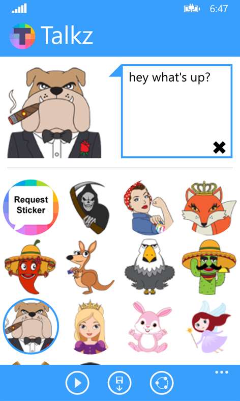 Talkz Talking Stickers Free Text Emoji Emoticons Screenshots 2