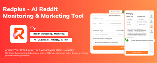 Redplus - AI Reddit Monitoring & Marketing Tool marquee promo image