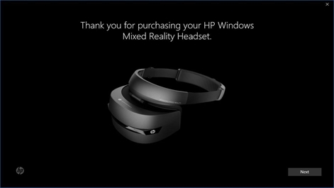 HP Mixed Reality Headset Setup Screenshot