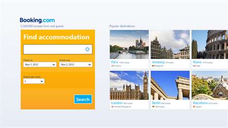 Booking.com recommended by HP Screenshots 1