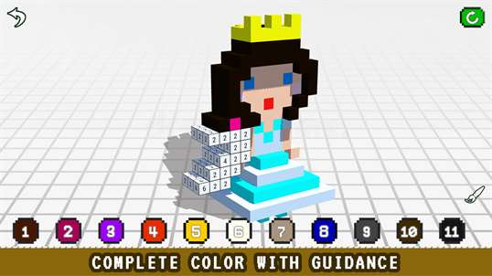 Princess 3D Color by Number - Voxel Coloring Book screenshot 2