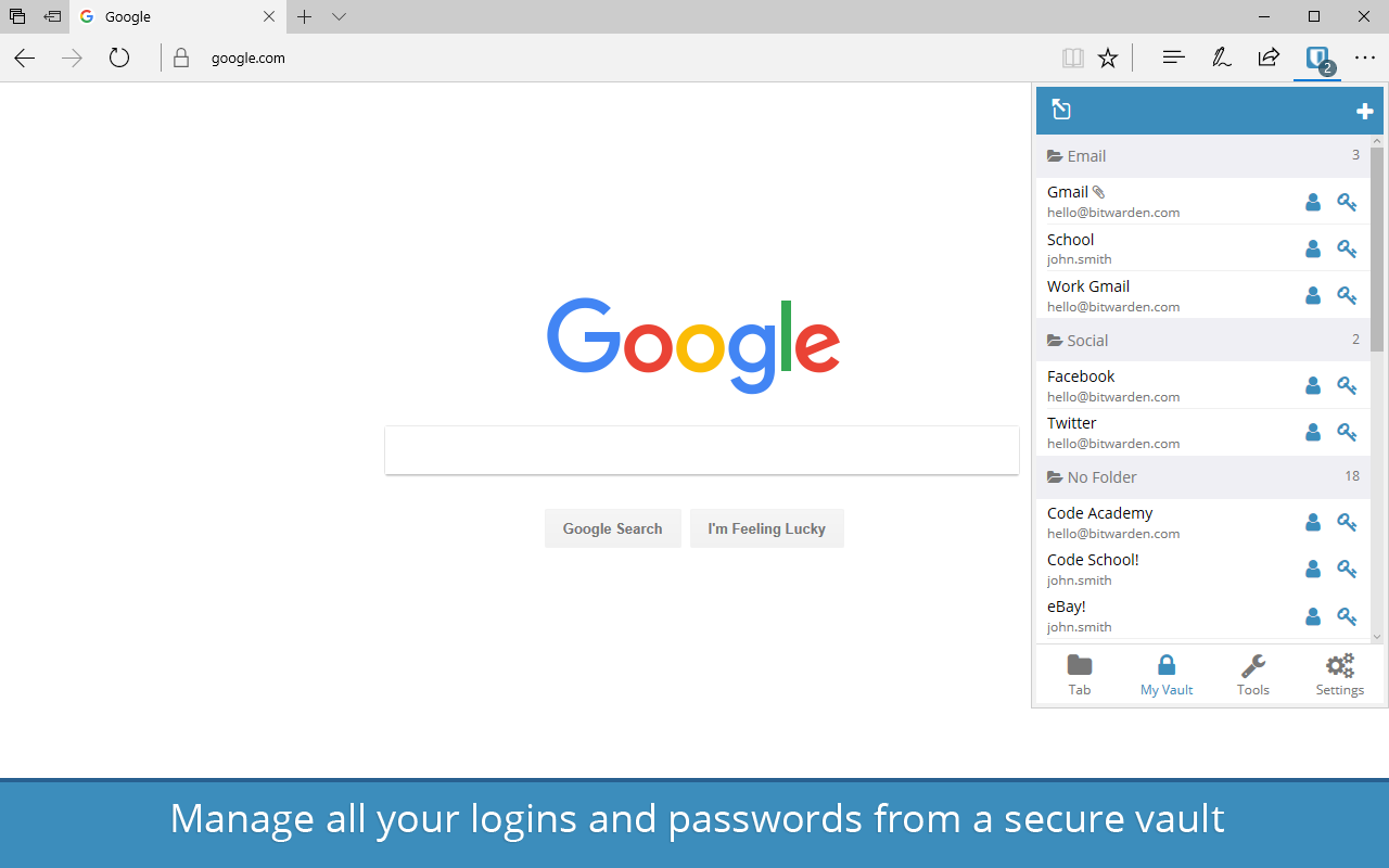 Bitwarden edge chromium extension
