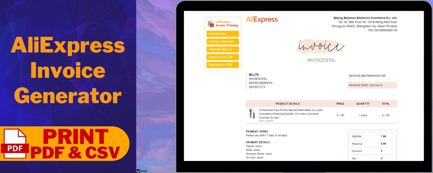 AliExpress Invoice Generator - AliInvoice™️ promo image