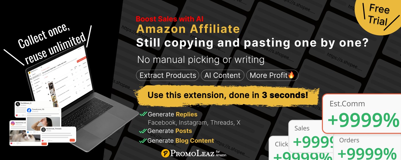 PromoLeaz for Amazon - Affiliates AI Tools for Amazon Associates