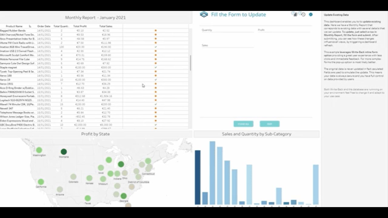 Snapshot 4 of Write-Back Cloud for Tableau