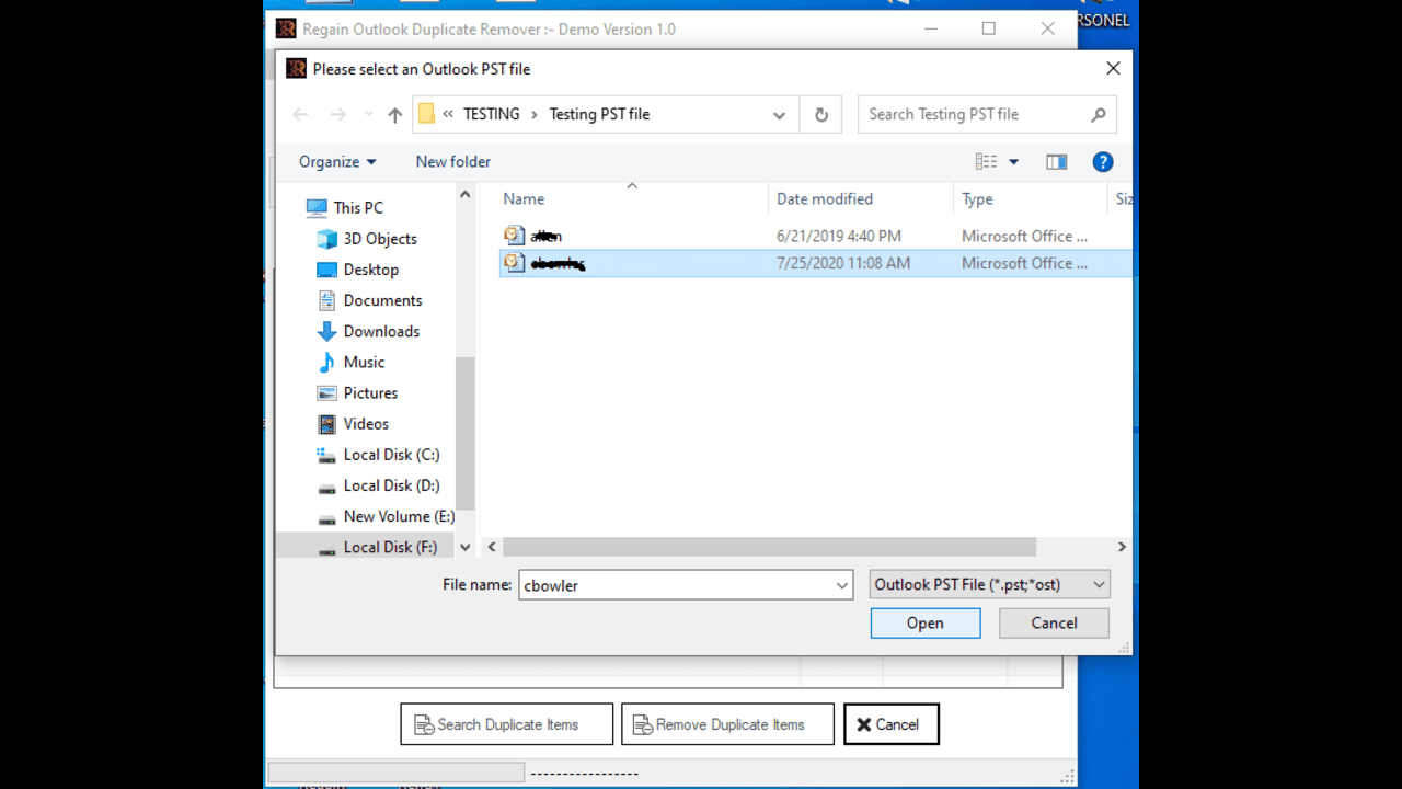 Snapshot 3 of Regain for Outlook Duplicate Remover