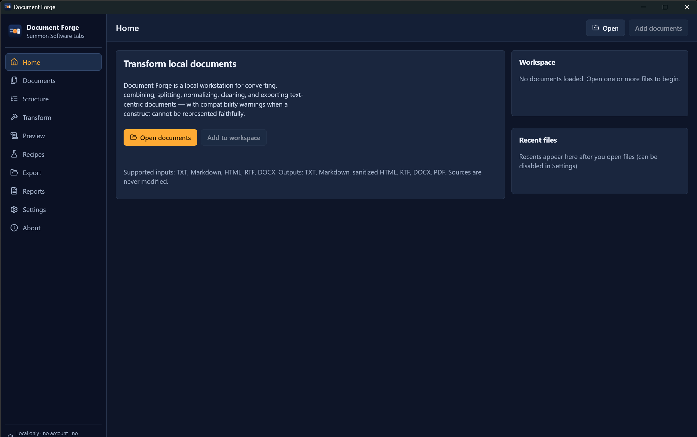 Document Forge screenshot