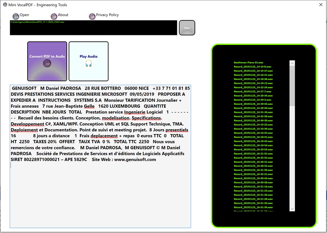 #1. Mini VocalPDF (Windows) 게시자: GenuiSoft IT