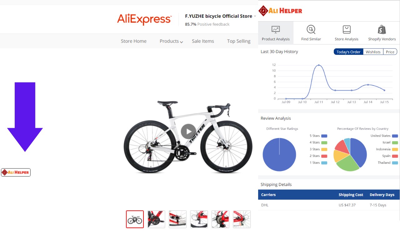 Ali Helper - AliExpress Product Research Tool promo image