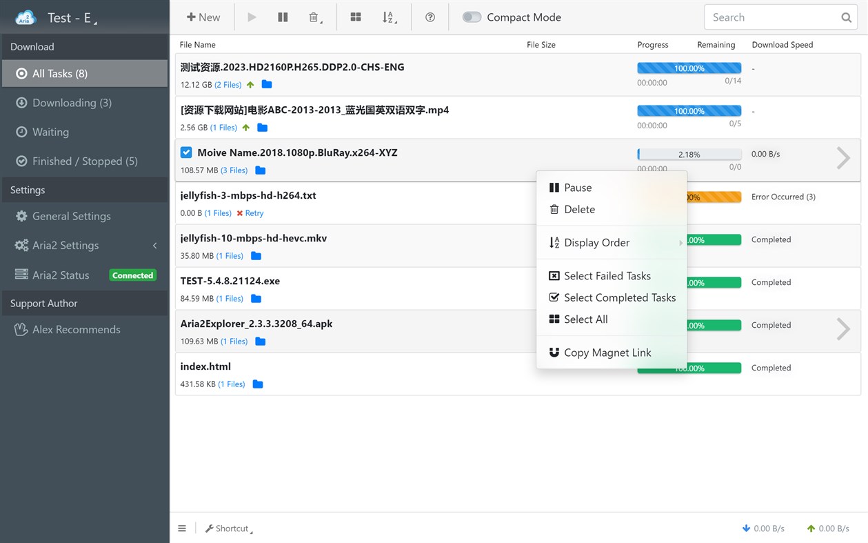 #2. Aria2 Manager (Windows) By: aria2e.com