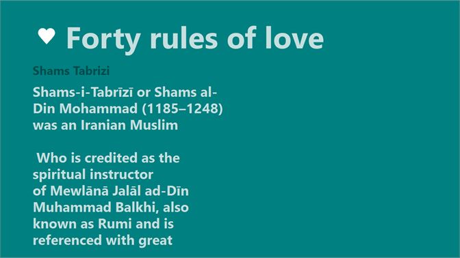 40 rules of love shams tabrizi