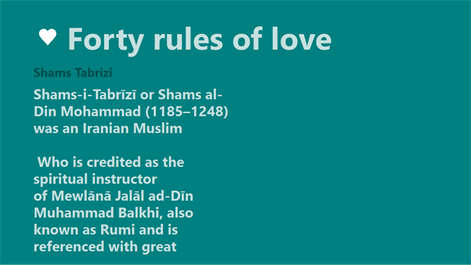 Forty rules of love Screenshots 1