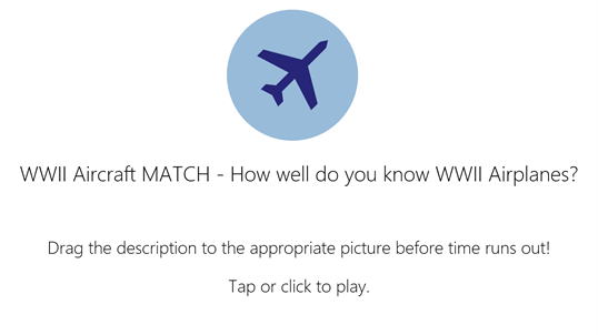 WWII Aircraft Match Game screenshot 1