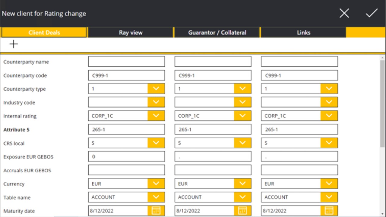 Snapshot 3 of Comtrade Loan Stress Testing application