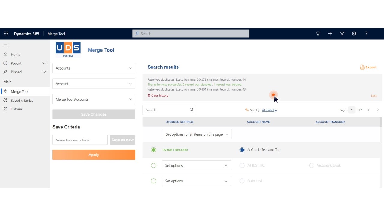 Snapshot 3 of UDS Merge Tool