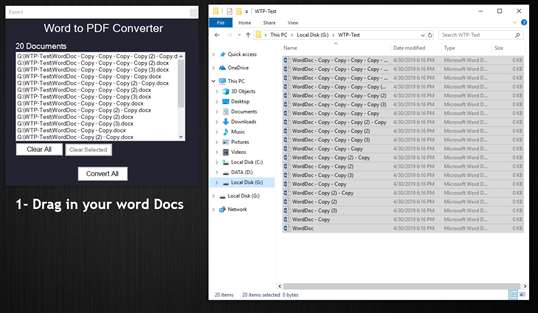 Multi-Document Word to PDF Converter screenshot 1