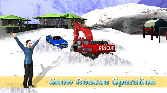 Snow Rescue Excavator 3D - Crane Driving Simulator screenshot 2
