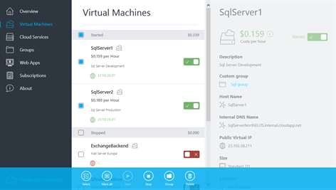 Screenshot: Additional actions like delete or group can be found in the appbar