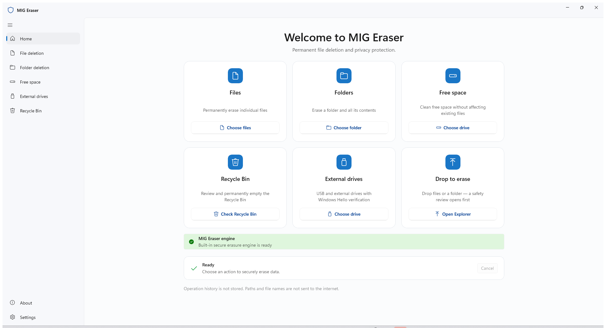 MIG Eraser screenshot