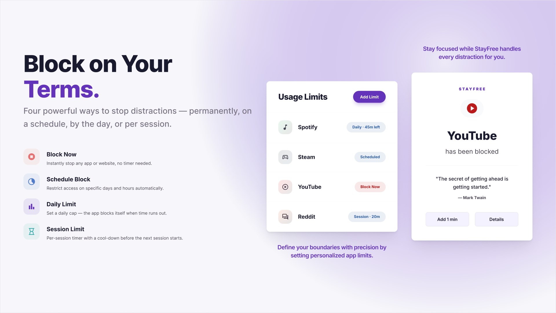 StayFree - Usage Tracker & App and Website Blocker screenshot