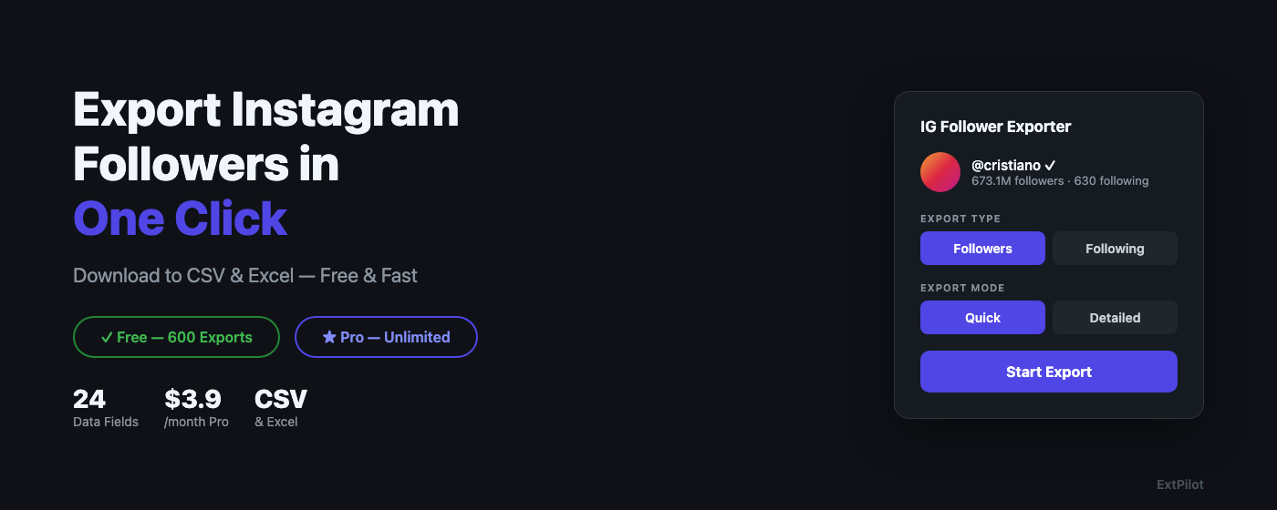 IG Follower Exporter - CSV for Instagram