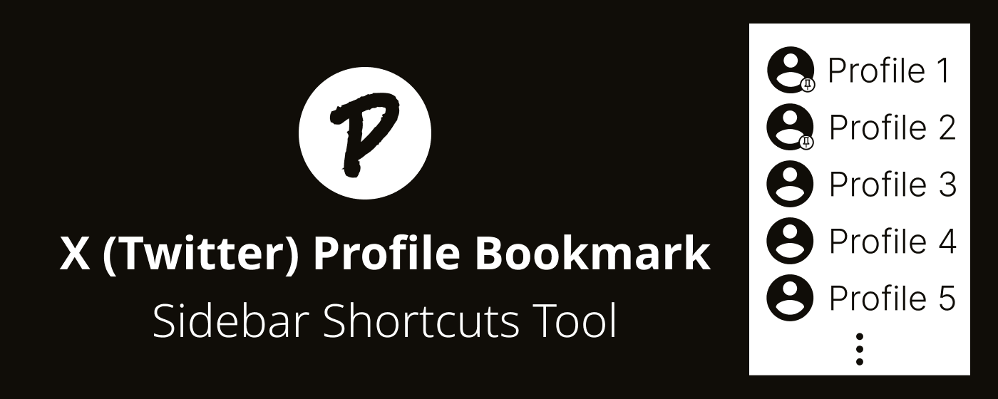 X/Twitter Profile Bookmark: Sidebar Shortcuts Tool