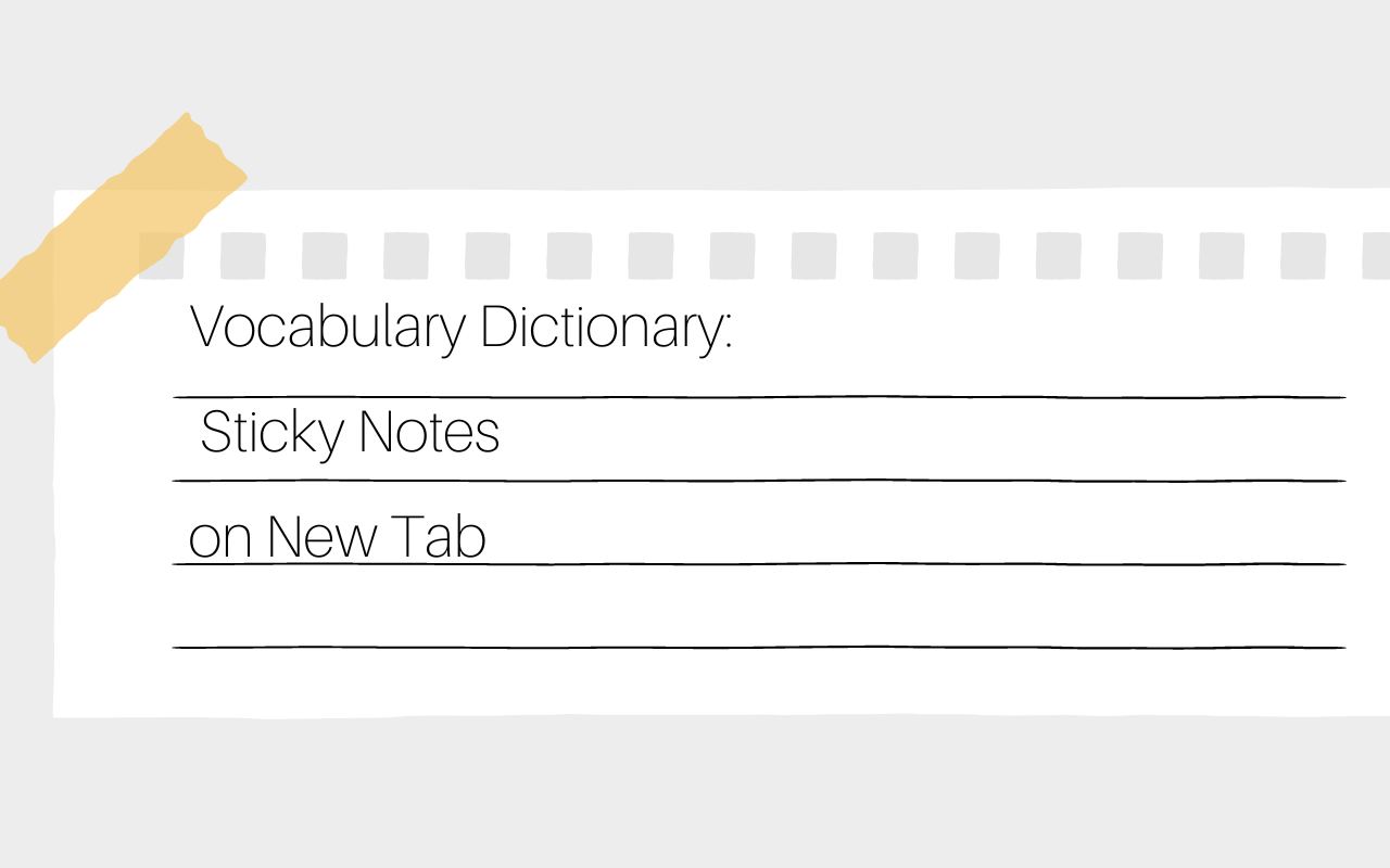 Vocabulary Dictionary Sticky Notes