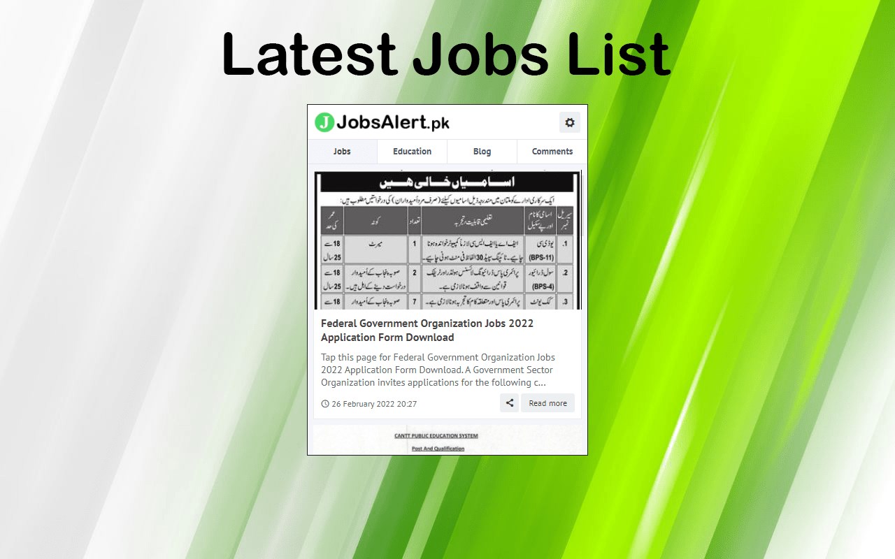 JobsAlert.pk