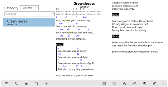 SongBook for Windows Tablets screenshot 1