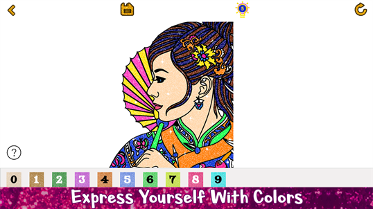 Girls Glitter Color By Number - Girls Coloring Book screenshot 4