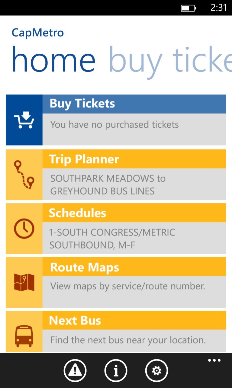 CapMetro for Windows 10 Mobile