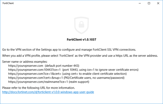 FortiClient screenshot 4
