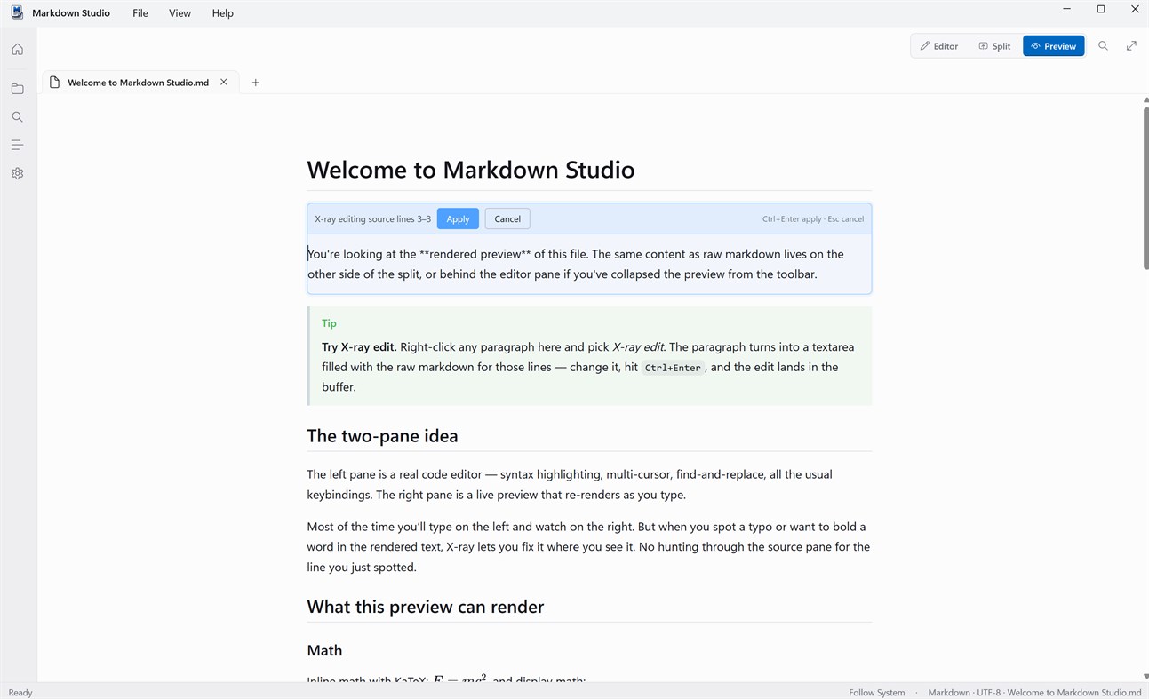 #1. MarkdownStudio (Windows) Podle: Justin King