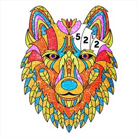 Animals Glitter Color by Number - Coloring Book pages