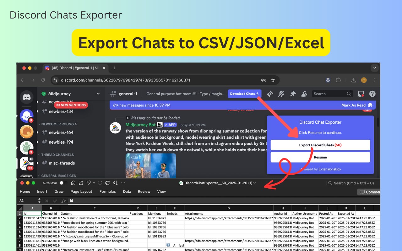 Discord Chats Exporter - Capture Messages Attachments in One Click